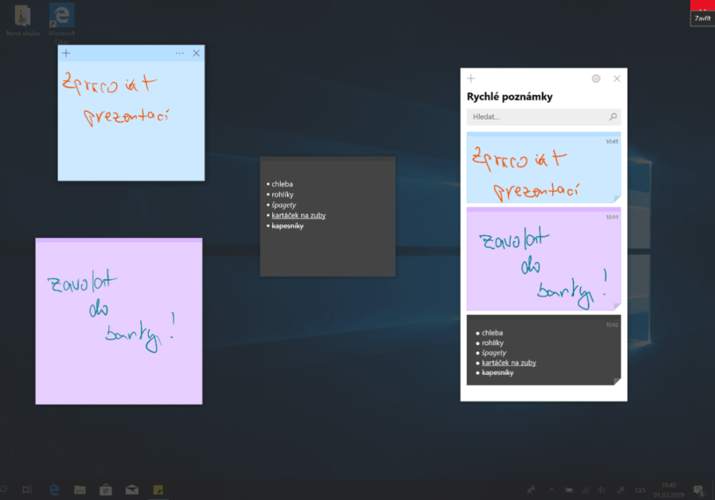 Na obrázku je snímek obrazovky s několika přidanými rychlými poznámkami.