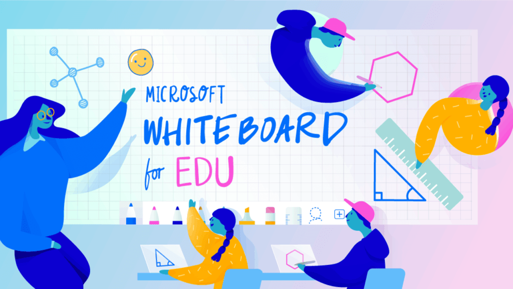 Na obrázku je ilustrační náčrt Whiteboard s tematikou školství.