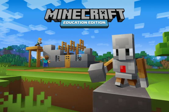 Úvodní obrázek Minecraft: Education Edition s agentem. Obrázek je z oficiální stránky Minecraft: Education Edition. Odkaz: https://education.minecraft.net/