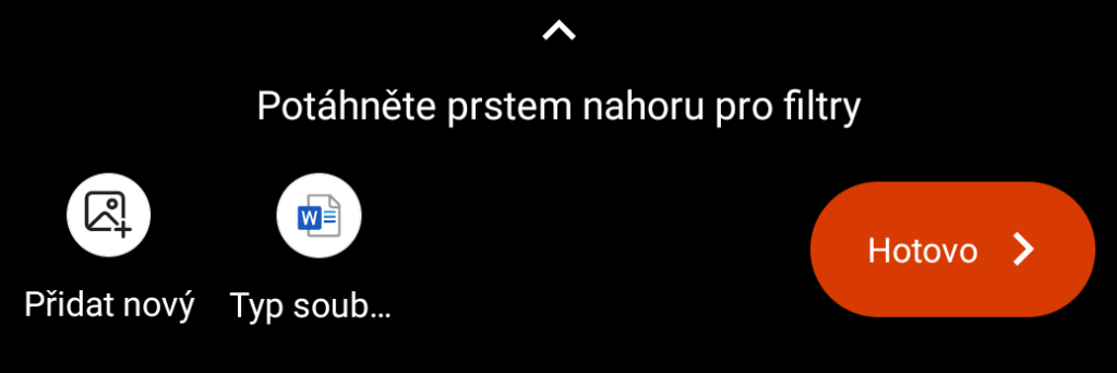 Na obrázku je nabídka, co s vyfoceným obrázkem lze dále udělat.