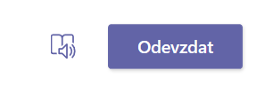 Na obrázku je snímek tlačítka Odevzdat, pomocí kterého může student odeslat ním vypracované Zadání v Microsoft Teams učiteli.