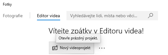 Na obrázku je snímek aplikace Editor videa.