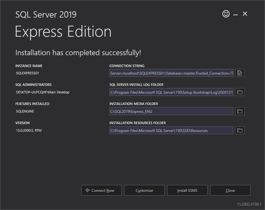 Instalace SQL Server 2019 Express Edition