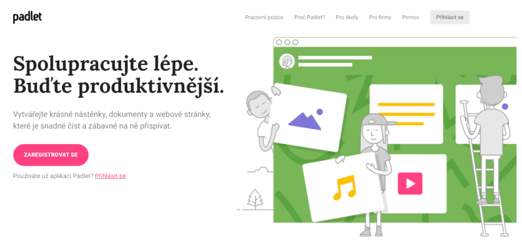 Na obrázku je snímek webu Paddlet.