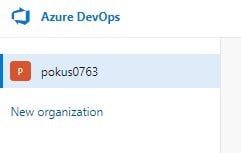 Výpis organizací v portálu Azure DevOps