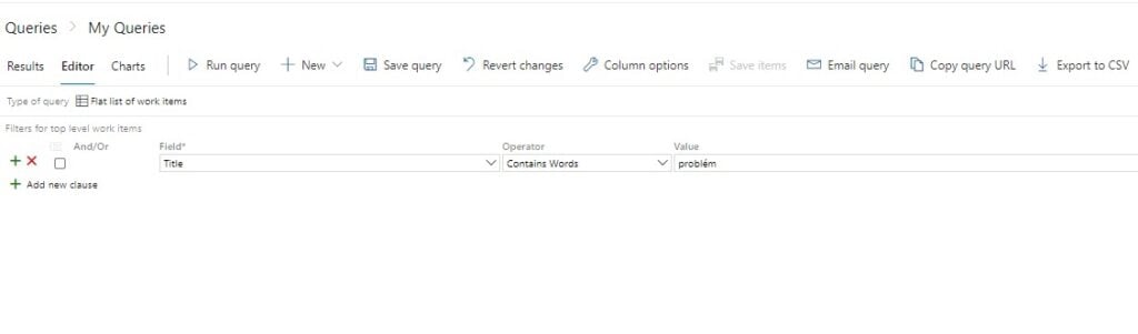 MyQueries menu projektu sekce Queries v portálu Azure DevOps