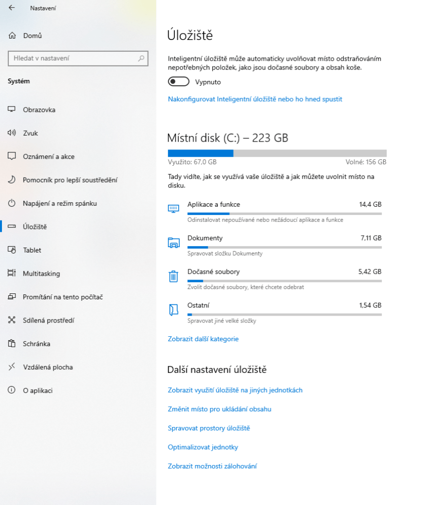 Jak uvolnit místo na disku Windows 10?