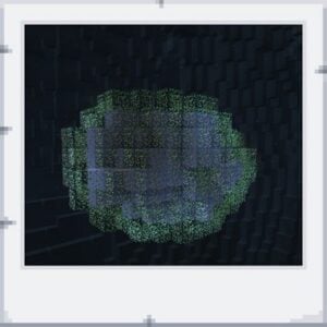 Prostředí Minecraft mapy - pohled na mitochondrii uvnitř buňky
