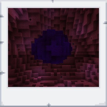 Prostředí Minecraft mapy - pohled na jadérko uvnitř buňky