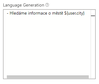 Language Generation | zdroj: Bot Framework Composer