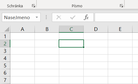 Na obrázku je vidět, jak vypadá buňka, kterou jsme přejmenovali.