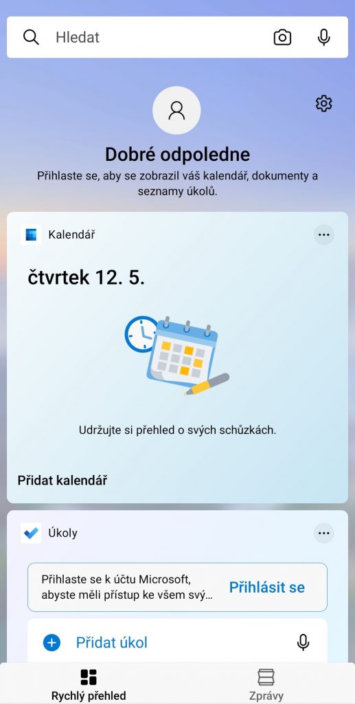 aplikace Microsoft Launcher