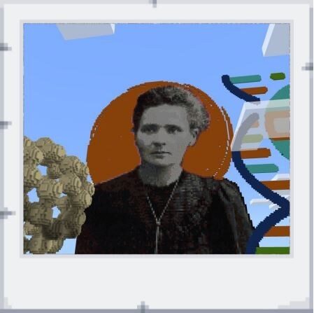 Marie Curie-Skłodowská - snímek z mapy