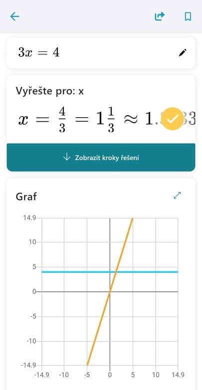 mobilní aplikace Math Solver