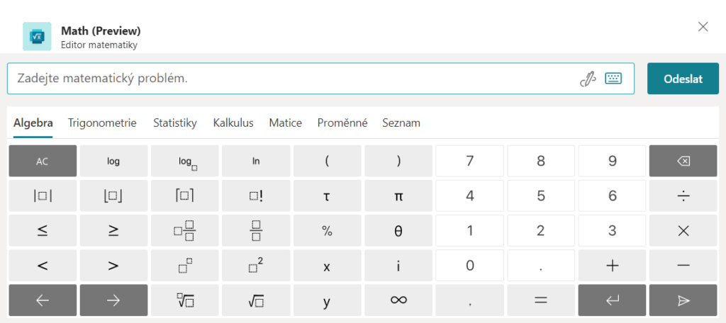 Editor matematiky - Robot Math