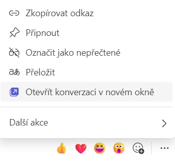 Na obrázku je zobrazena kolonka pro otevření nového dialogového okna.