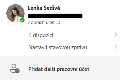 Na obrázku je zobrazena kolonka na přidání pracovního účtu.